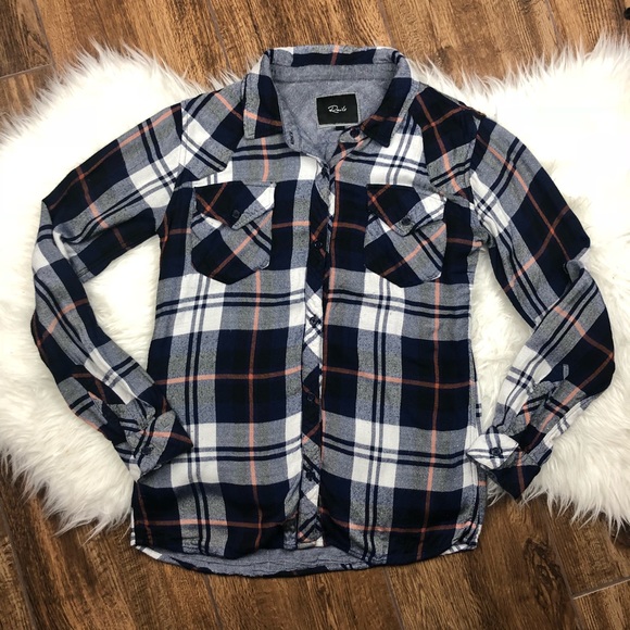 Rails Tops - Rails Hunter plaid blue red and white flannel top